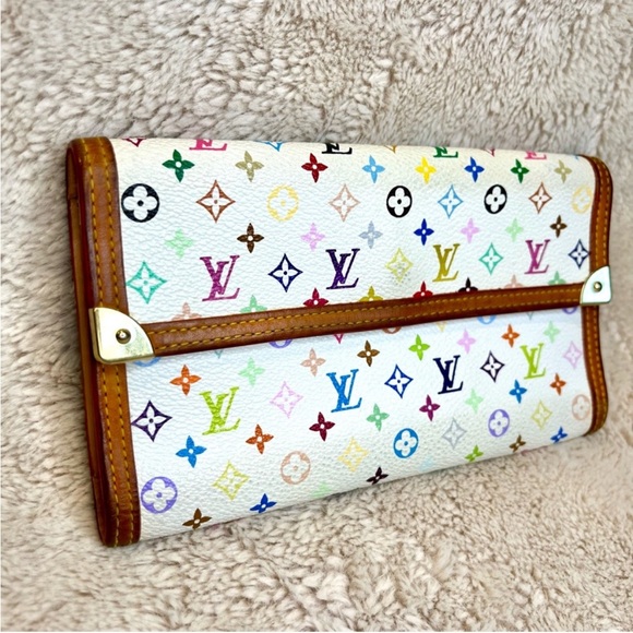 Louis Vuitton White Multicolor Porte Tresor International Wallet - Picture 4 of 14